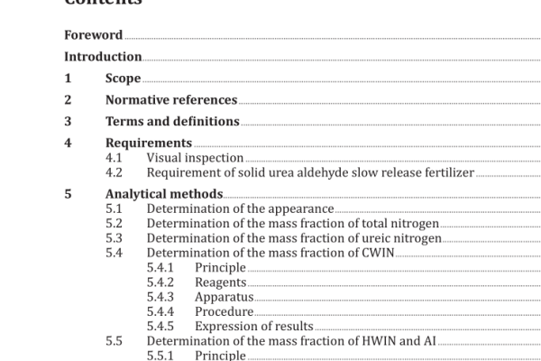 ISO 19670:2017 pdf download – Fertilizers and soil conditioners — Solid urea aldehyde slow release fertilizer — General requirements