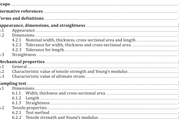 ISO 18319-2:2022 pdf download – Fibre reinforced polymer (FRP) reinforcement for concrete structures — Part 2: Specifications of CFRP strips