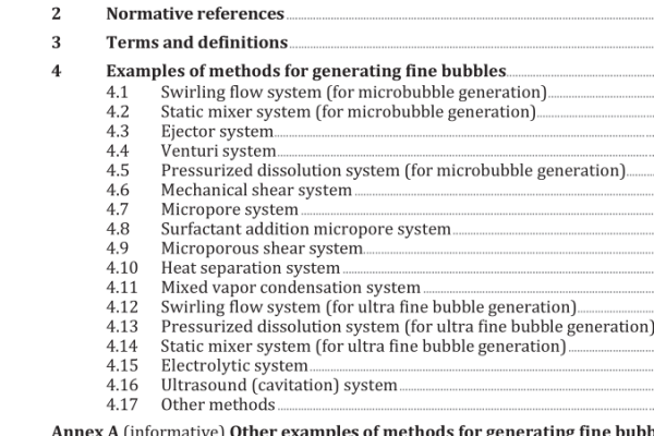 ISO 20480-3:2021 pdf download – Fine bubble technology — General principles for usage and measurement of fine bubbles — Part 3: Methods for generating fine bubbles