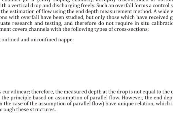 ISO 18481:2017 pdf download – Hydrometry — Liquid flow measurement using end depth method in channels with a free overfall