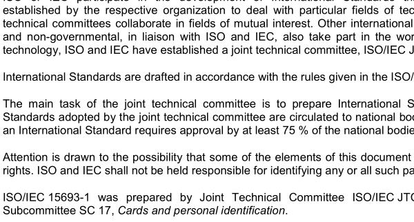 ISO IEC 15693-1:2010 pdf download – Identification cards — Contactless integrated circuit cards — Vicinity cards — Part 1: Physical characteristics