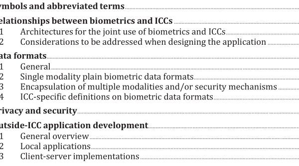 ISO IEC TR 30117:2021 pdf download – Information technology — Standards and applications for the integration of biometrics and integrated circuit cards (ICCs)