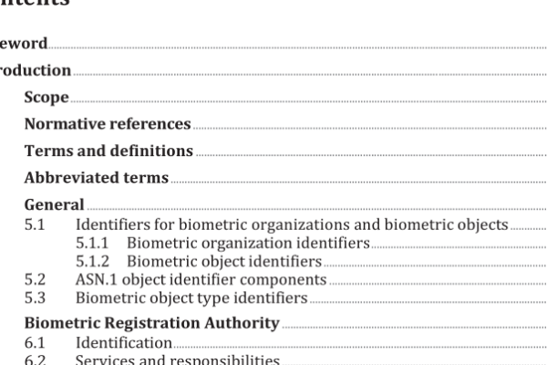 ISO IEC 19785-2:2021 pdf download – Information technology — Common Biometric Exchange Formats Framework — Part 2: Biometric registration authority