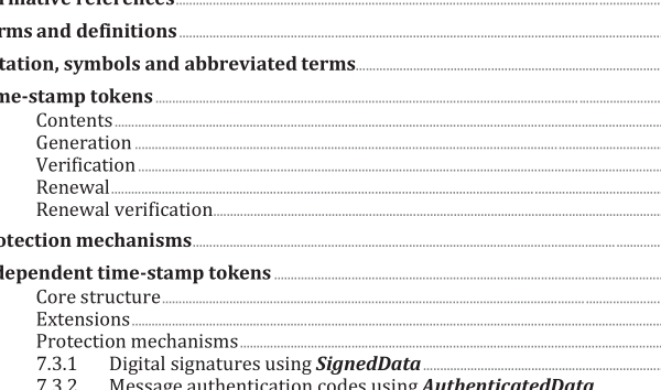 ISO IEC 18014-2:2021 pdf download – Information security — Time- stamping services — Part 2: Mechanisms producing independent tokens