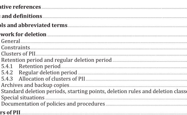 ISO IEC 27555:2021 pdf download – Information security, cybersecurity and privacy protection — Guidelines on personally identifiable information deletion