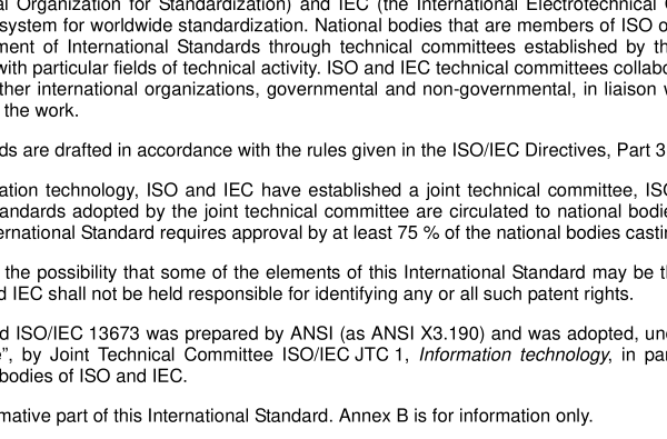 ISO IEC 13673:2000 pdf download – Information technology — Document processing and related communication — Conformance testing for Standard Generalized Markup Language (SGML) systems