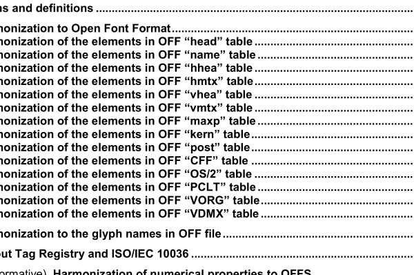 ISO IEC 9541-4:2009 pdf download – Information technology — Font information interchange — Part 4: Harmonization to Open Font Format