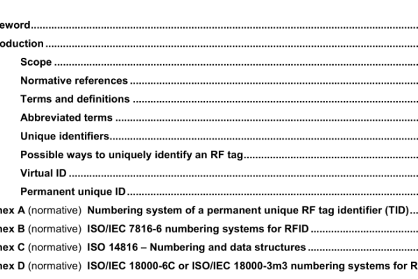 ISO IEC 15963:2009 pdf download – Information technology — Radio frequency identification for item management — Unique identification for RF tags