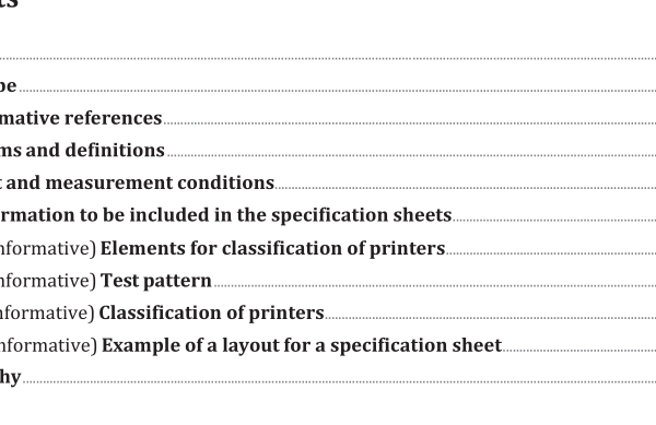 ISO IEC 11160-2:2021 pdf download – Office equipment — Minimum information to be included in specification sheets — Part 2: Class 3 and Class 4 printers