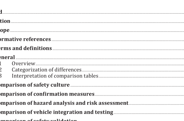 ISO TR 3152:2022 pdf download – Road vehicles — Comparison between ISO 26262-12 and other parts of the ISO 26262 series to support motorcycle adaptation