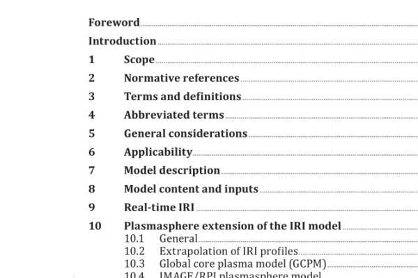 ISO 16457:2022 pdf download – Space environment (natural and artificial) — The Earth’s ionosphere model — International reference ionosphere (IRI) model and extensions to the plasmasphere